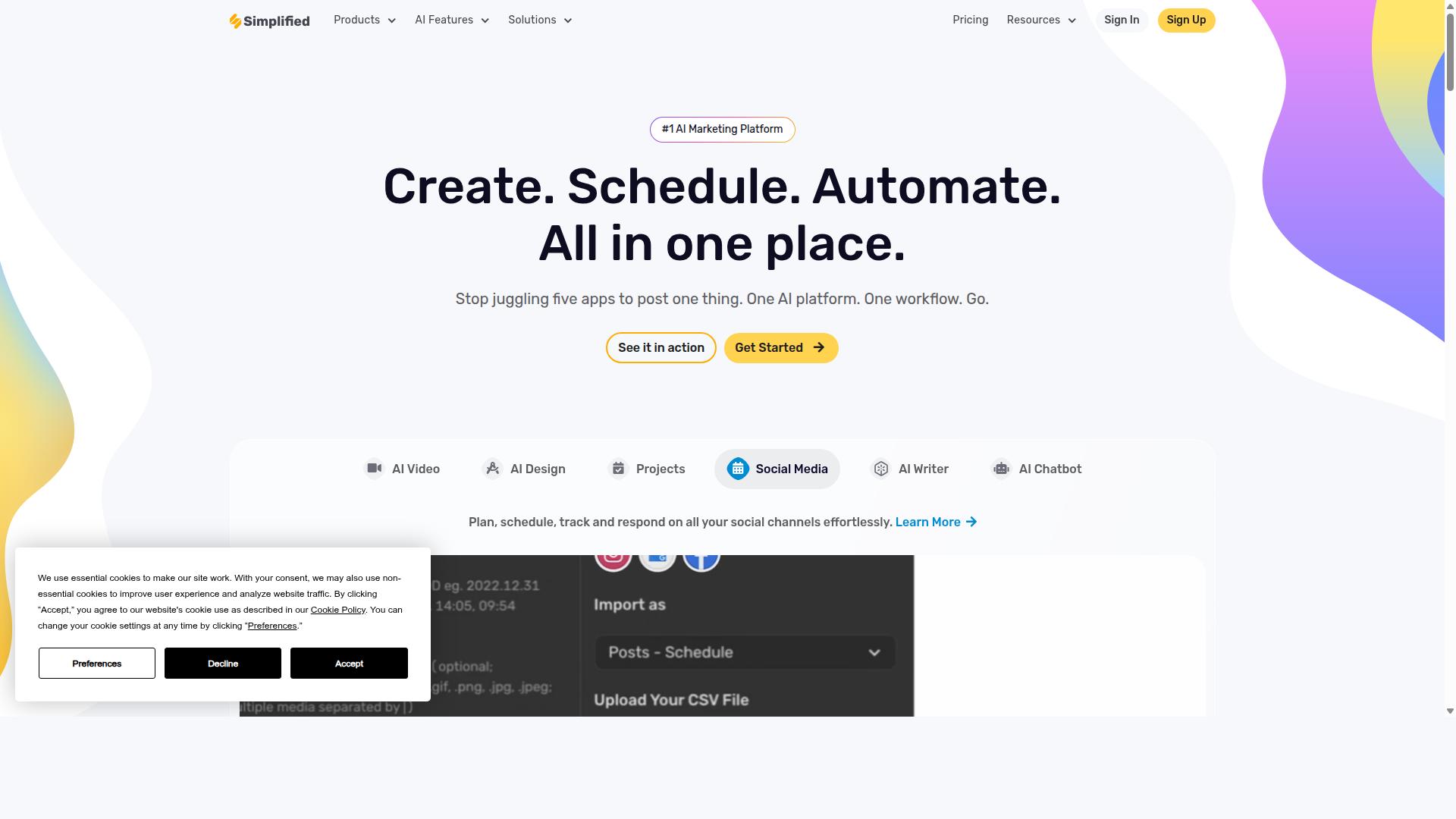 Simplified AI Blog Writer website